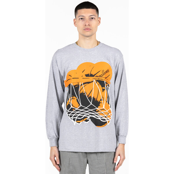 Pleasures Hoops Long-Sleeve Tee Heather Grey - Pánske - Tričko 66357064