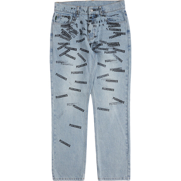 Pleasures Plop 5 Pocket Denim Washed Blue - Pánske - Nohavice 66357060