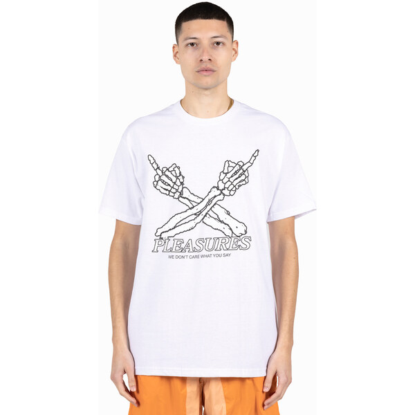 Pleasures Dont Care Tee White - Pánske - Tričko Pleasures - Biele - 66357068