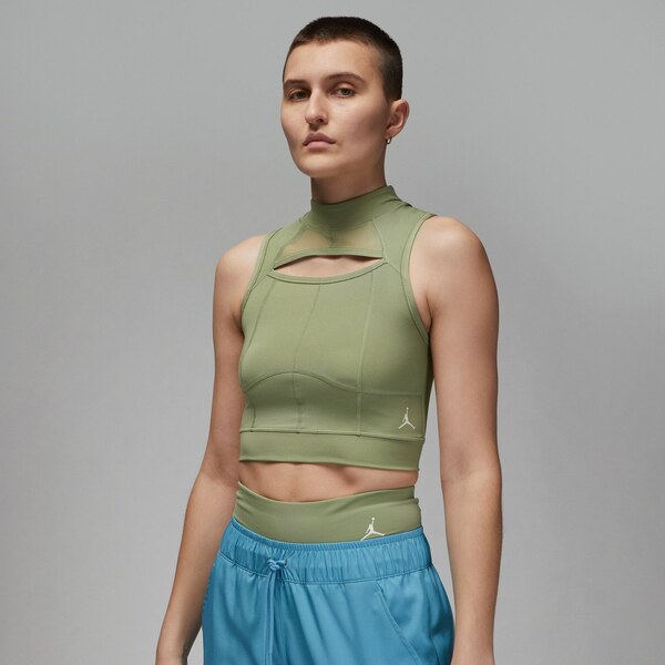 Jordan Sport Wmns Crop Top Oil Green - Dámske - Tričko Jordan - Zelené 66357160