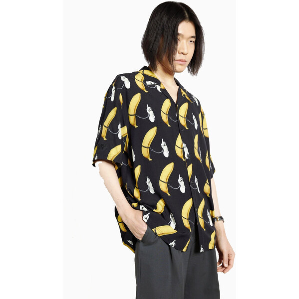 Pleasures Rings Button Down Black - Pánske - Košeľa Pleasures - Čierne 66357603