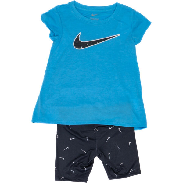 Nike Girls Bike Short 2pc Set Black - Detské - Set Nike - Čierne - 66357673
