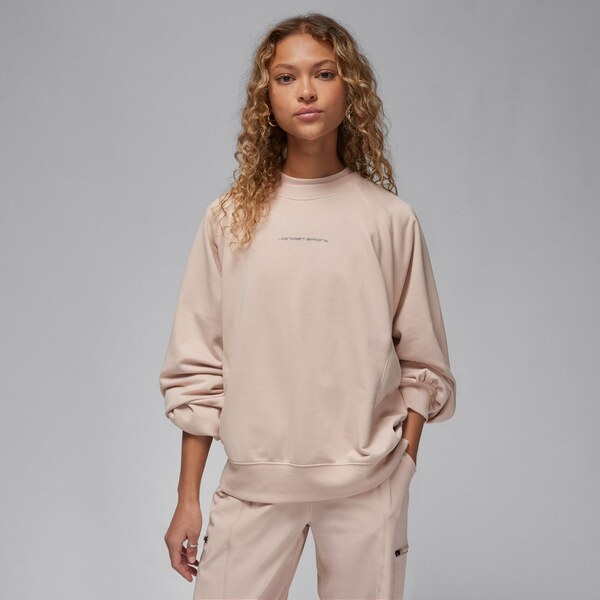 Jordan Sport Wmns Graphic Fleece Crewneck Particle Beige - Dámske - 66357977