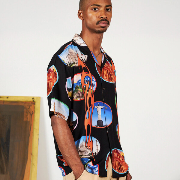 Pleasures 7 Wonder Camp Shirt Black - Pánske - Košeľa Pleasures - 66358345