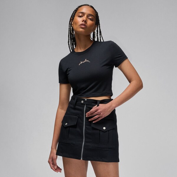 Jordan Wmns Slim Cropped Tee Black - Dámske - Tričko Jordan - Čierne - 66358464