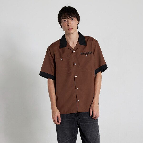 Pleasures Daisy Bowling Button Down Brown - Pánske - Košeľa Pleasures 66358595