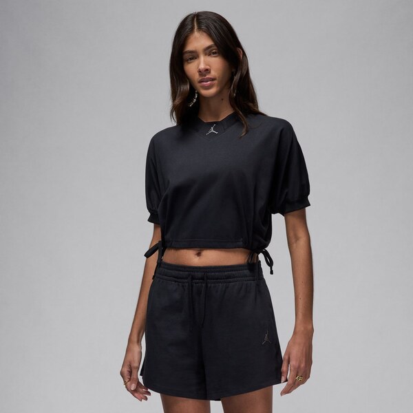 Jordan Wmns Knit Cropped Top Black - Dámske - Tričko Jordan - Čierne - 66358646