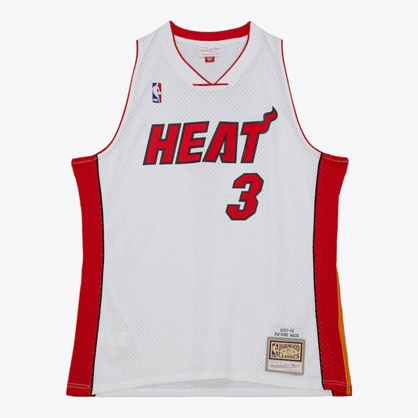 Mitchell & Ness NBA Miami Heat 2005 Dwayne Wade White Jersey - Pánske 66359032