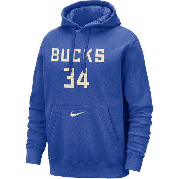 Nike Antetokounmpo Milwaukee Buck Club Pullover Hoodie Blue - Pánske - 66360119