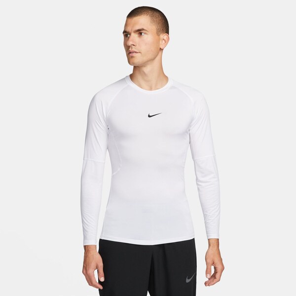Nike Pro Dri-FIT Tight Long-Sleeve Fitness Top White - Pánske - Tričko 66360507