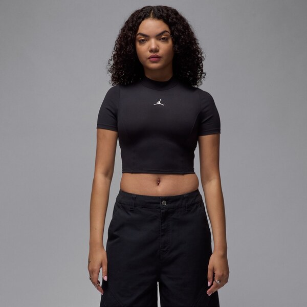 Jordan Wmns Short-Sleeve Knit Crop Top Black - Dámske - Tričko Jordan 66360716