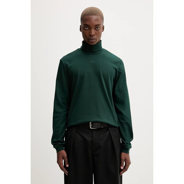 Bavlnené tričko s dlhým rukávom HUGO Daporollo 65392922