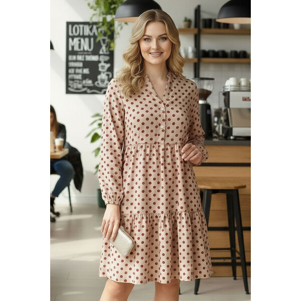 Šaty Lotika s bodkami zo 100% lanu 61916277