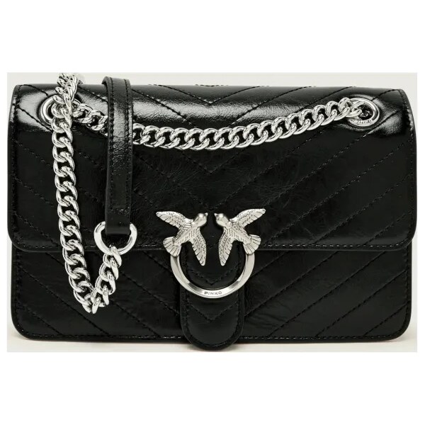 Pinko Kožená kabelka na rameno LOVE ONE LIGHT MINI 65319037