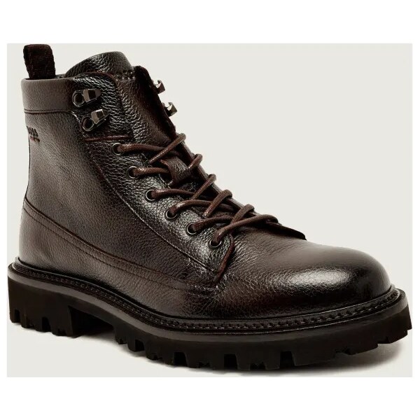 BOSS BLACK Kožené vysoké topánky Julyo_Halb_grhk 65318980