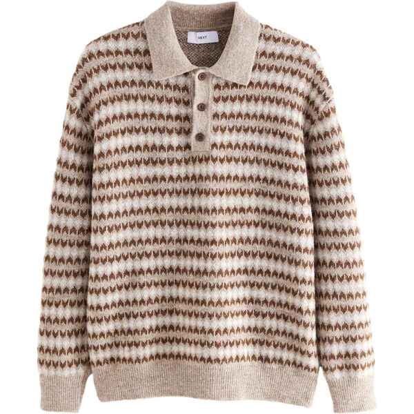 Next Sveter béžová melírovaná / hnedá / biela 65662838