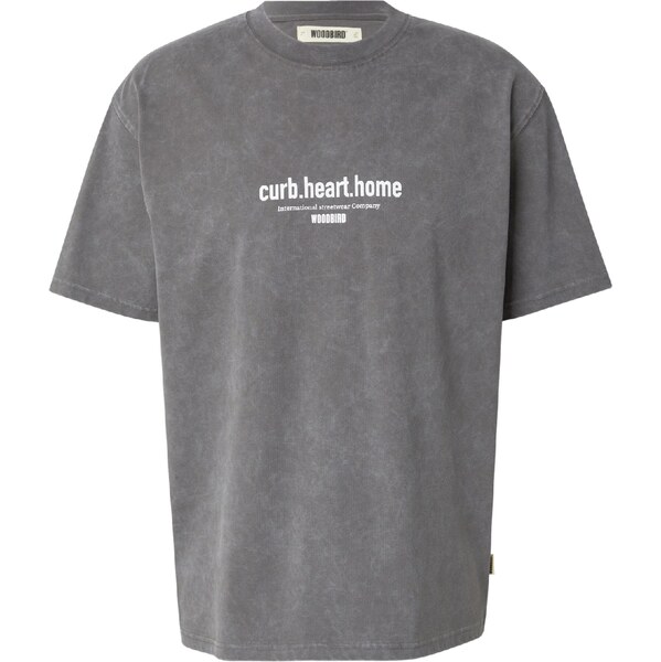 Woodbird Tričko Beam Dye tmavosivá / biela 65394981