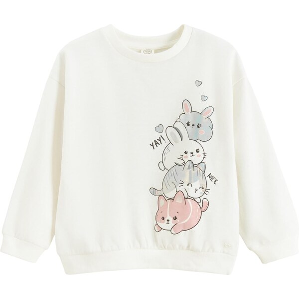 Cool Club Mikina béžová / svetlosivá / biela 65773594