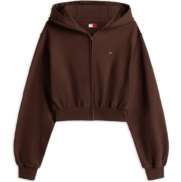 Tommy Jeans Tepláková bunda čokoládová 65394929