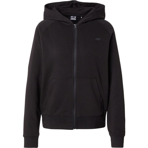 4F Športová mikina so zipsom čierna 65708017