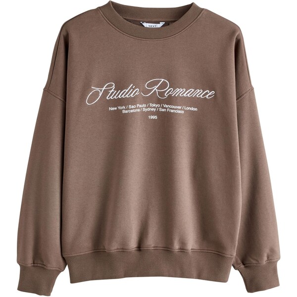 Next Mikina Polaroids Picturesque hnedá / zelená / ružová / biela 65661466