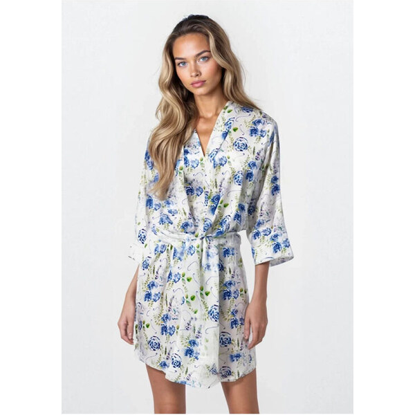 DKaren Saténový župan dámsky 90 flowers 3 19086492