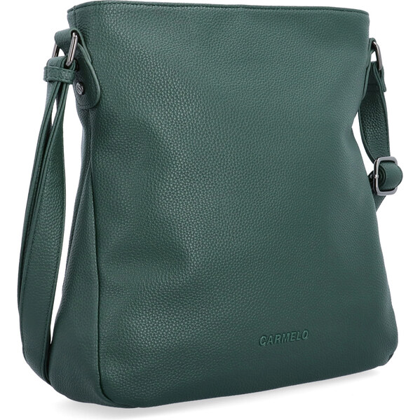 Kabelka zo syntetickej kože crossbody Carmelo zelená 4271 TZE 65407958