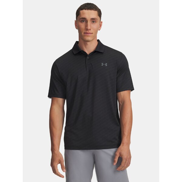Mens Under Armour UA Matchplay Printed Polo-BLK T-Shirt - Mens 65459304