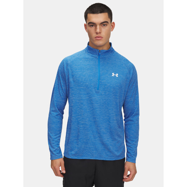 Mens Under Armour UA Tech Textured 1/2 Zip-BLU T-Shirt - Mens 65460437