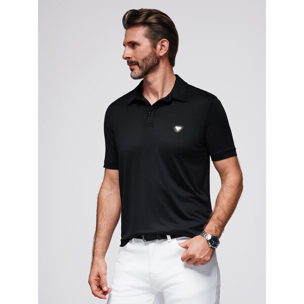 Ombre Stylish mens stretch fabric polo shirt - black 65475749