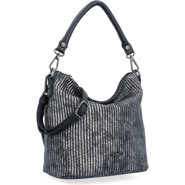 Kabelka zo syntetickej kože cez rameno Carmelo strieborná 4380 STR 65411230