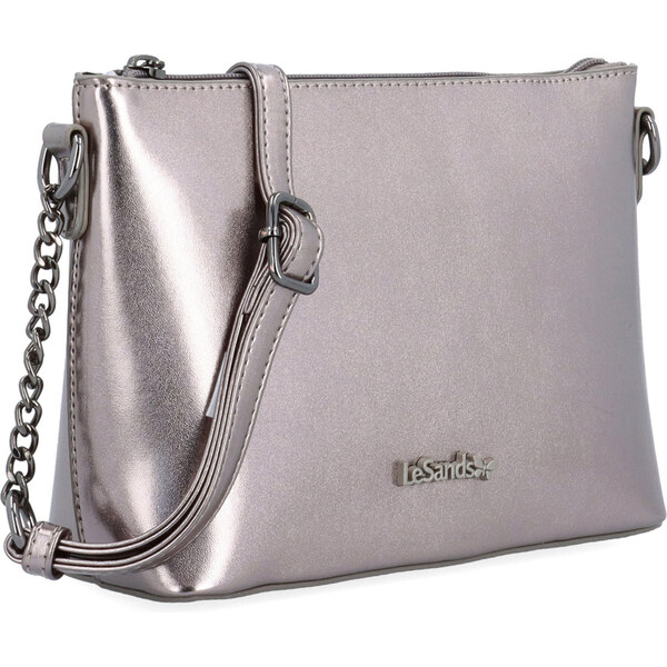 Kabelka zo syntetickej kože crossbody Le Sands strieborná 4379 TI 65411232