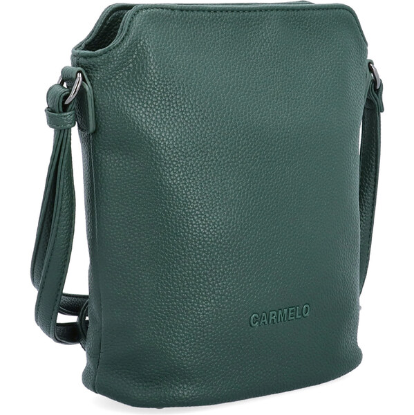 Kabelka zo syntetickej kože crossbody Carmelo zelená 4277 TZE 65411256