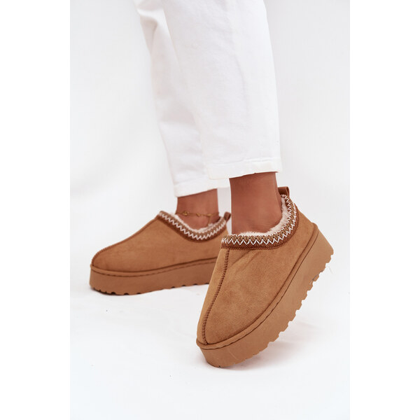 Boto Nízke dámske snehuliaky s výšivkou na platforme Camel Taliah 65540681