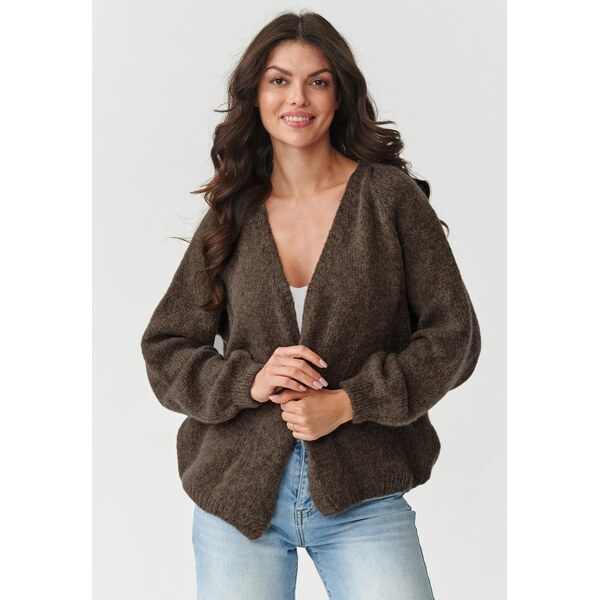 Makadamia Dámsky krátky sveter s buffovými rukávmi | zemito hnedá s170 65412220