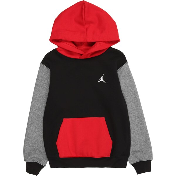 Jordan Mikina BRKLN FLC sivá melírovaná / jasne červená / čierna / 65560025