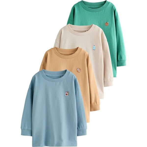 Next Tričko krémová / svetlomodrá / smaragdová / oranžová 65884888