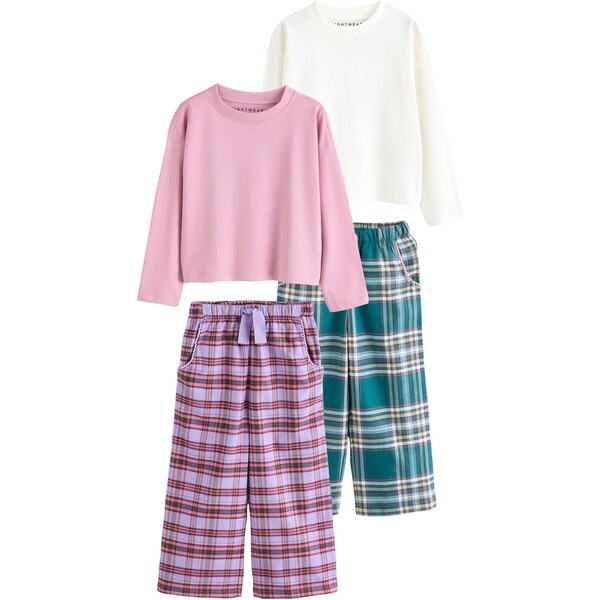 Next Pyžamo smaragdová / fialová / ružová / biela 65980816