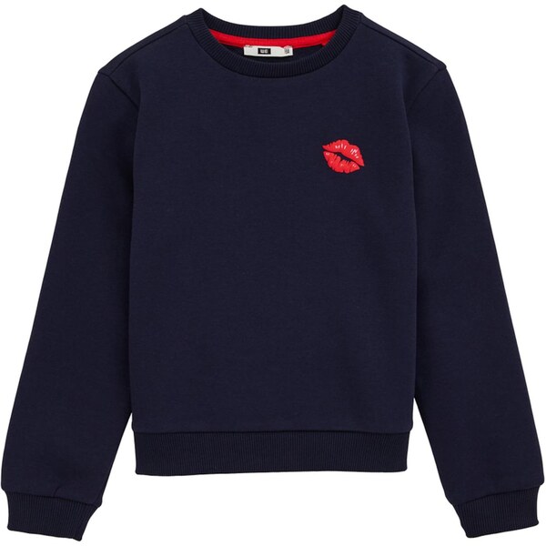 WE Fashion Mikina námornícka modrá / ružová / červená 65657978