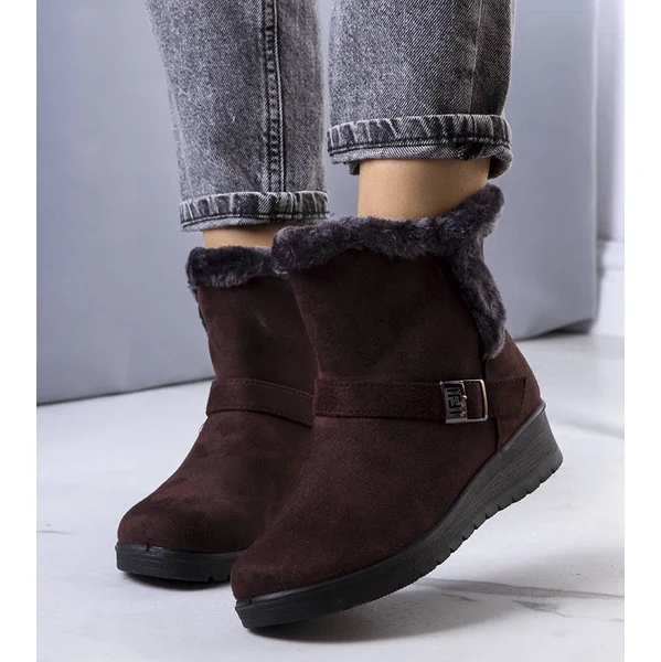 Gemre Hnedé zateplené botki s pätami Capo 65418370