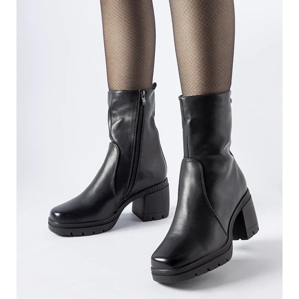 Gemre Čierne zateplené čižmy na podpätku Agordino 65418383