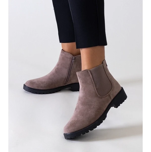 Gemre Hnedé klasické casual čižmy z eko kože Salara 65418418