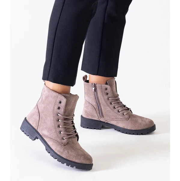 Gemre Hnedé eko-zamszové botky na platforme Barosa. 65418423