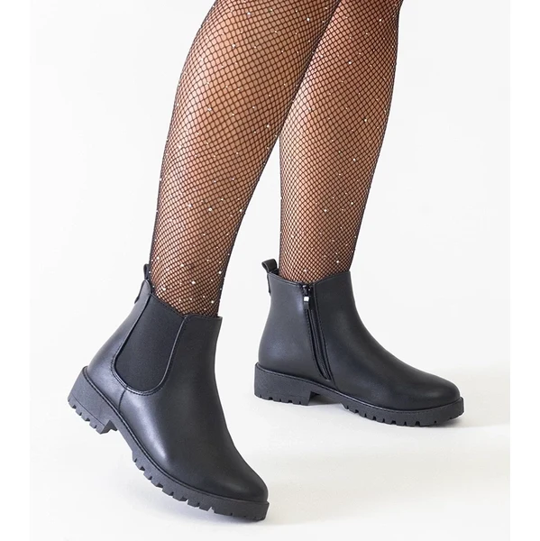 Gemre Čierne klasické casual členkové topánky z eko kože Salara 65418434