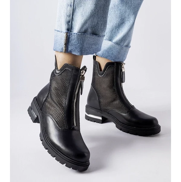 Gemre Čierne ažurové čižmy Cavour 65418580