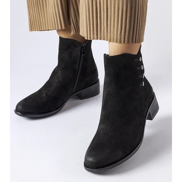 Gemre Čierne čižmy Decorah na plochom podpätku 65418581