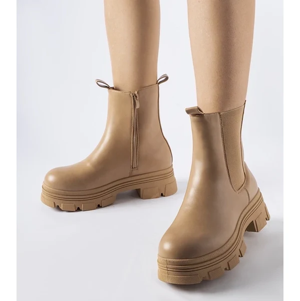 Gemre Beige platform boots - Placido 65418624