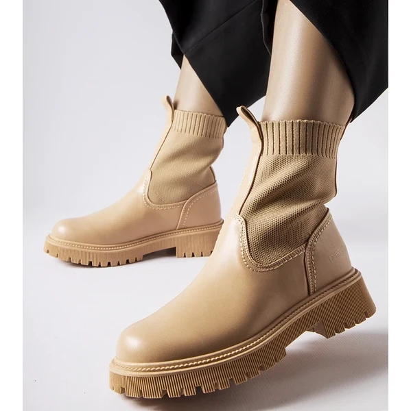 Beige čižmy z ekokože Big Star 65418616