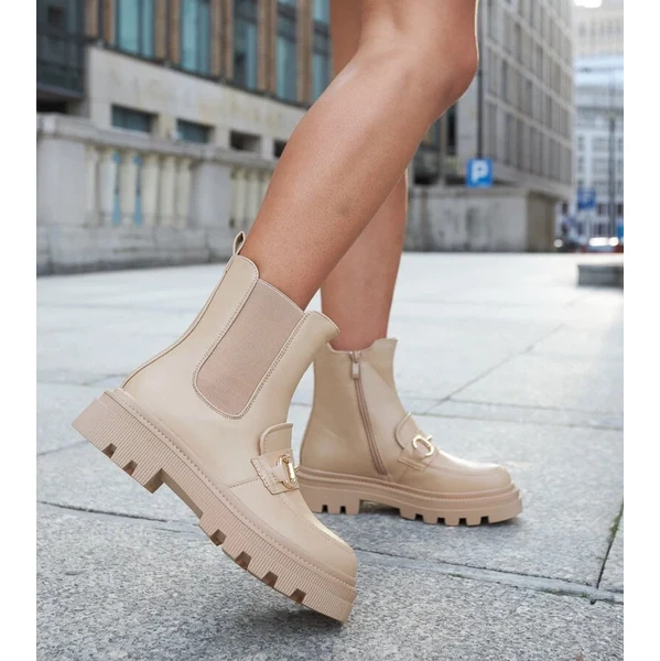 Gemre Tmavobežové čižmy s ochranným protektorom Sailetto 65418628