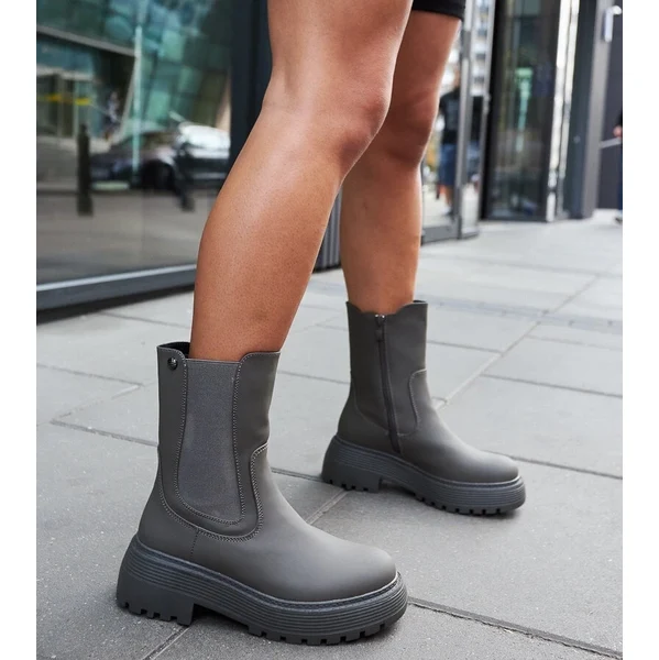 Gemre Zelené zateplené čižmy na platforme Rinaldo 65418629